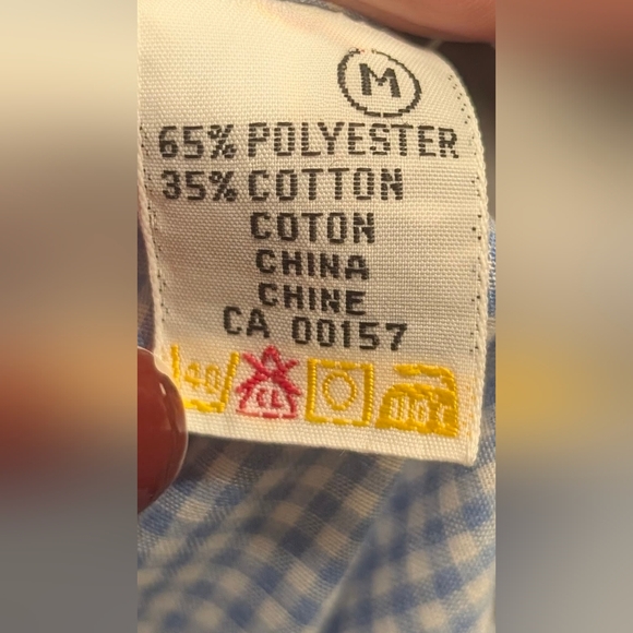 Vintage Nightgown Maxi Blue Gingham Flowers Embroidered Snap Buttondown Medium - Picture 10 of 10